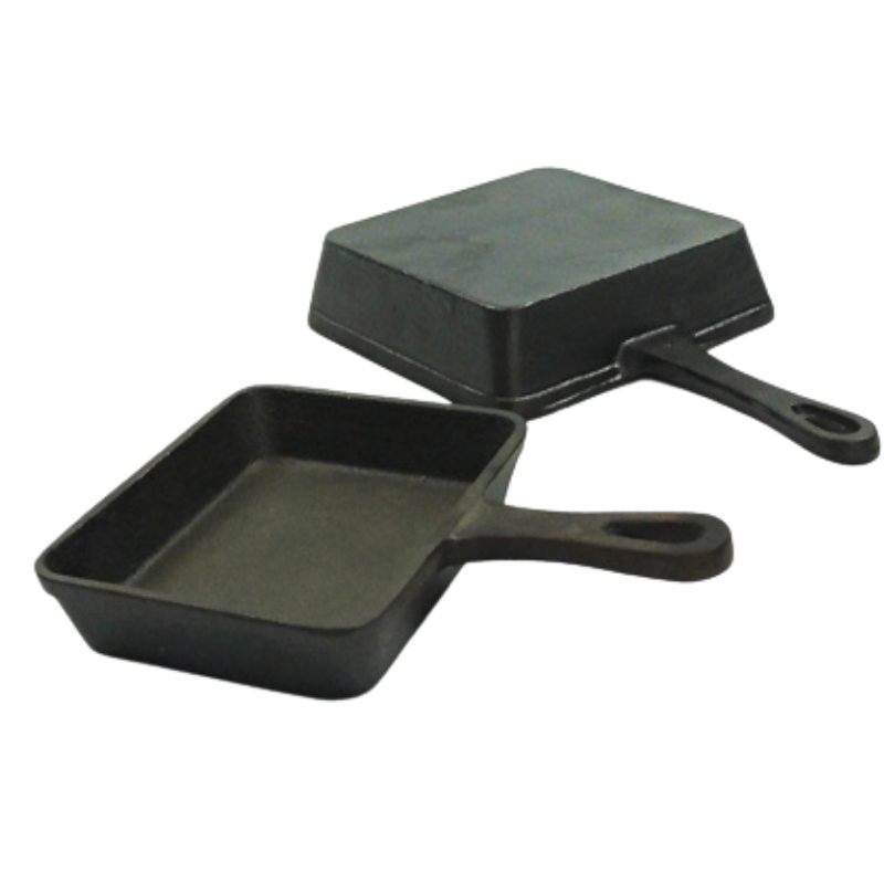 Pre-Seasoned Cast Iron Square Skillet Frying Pan with Handle