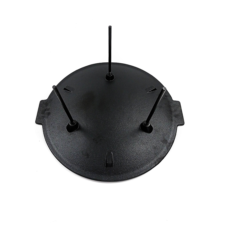 44cm Cast Iron Griddle Non Stick Grill Pan With 3 Legs