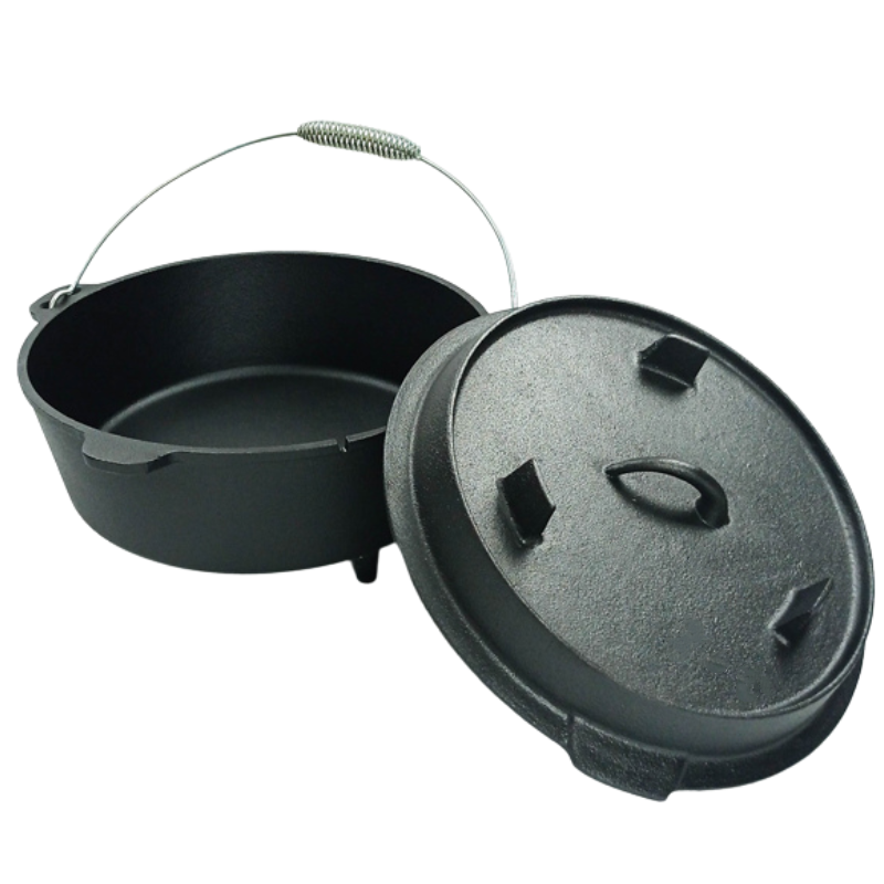 Multi-function Cast Iron Dutch Oven for Camping with Legs