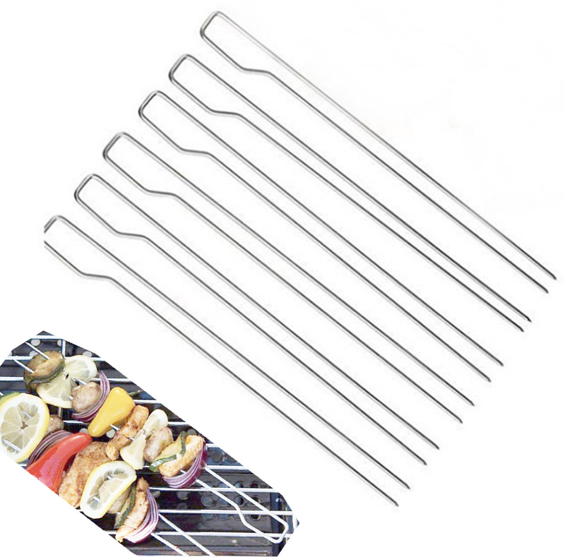 Camping Cookware Set of 6Pcs Stainless Steel grilling BBQ Needle Grill Meat kebab Fork