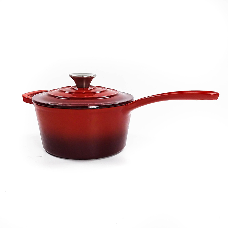 Enamel Red Cast Iron Saucepan Pot with Lid