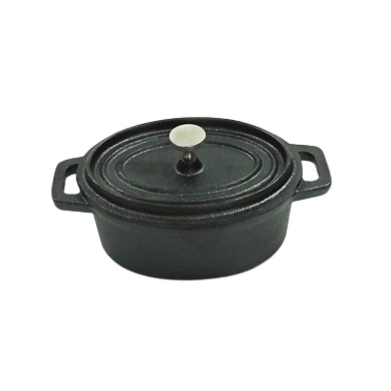 Black Non-Stick Cast Iron Dutch Oven Pot with Lid