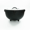 Camping Cast Iron Steel Covered Dutch Oven with Legs