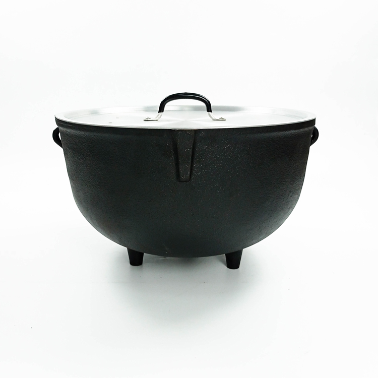 Camping Cast Iron Steel Covered Dutch Oven with Legs