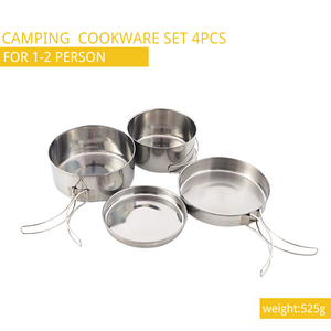 Food Grade Stainless Steel Cookware Sets for Camping