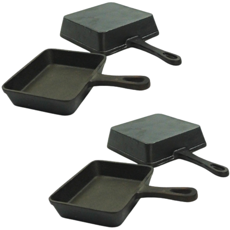 Pre-Seasoned Cast Iron Square Skillet Frying Pan with Handle