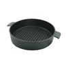 Black Round Cast Iron Grill Pan with Searing＆grill Marks