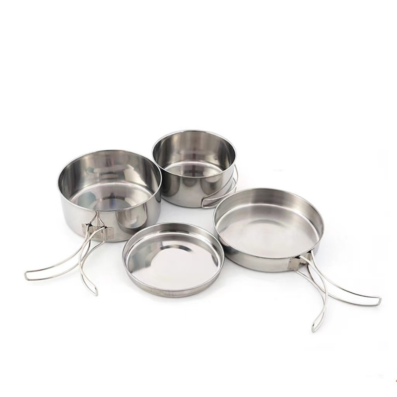 Stainless Steel Camping Cookware 6pcs/Set for Cooking