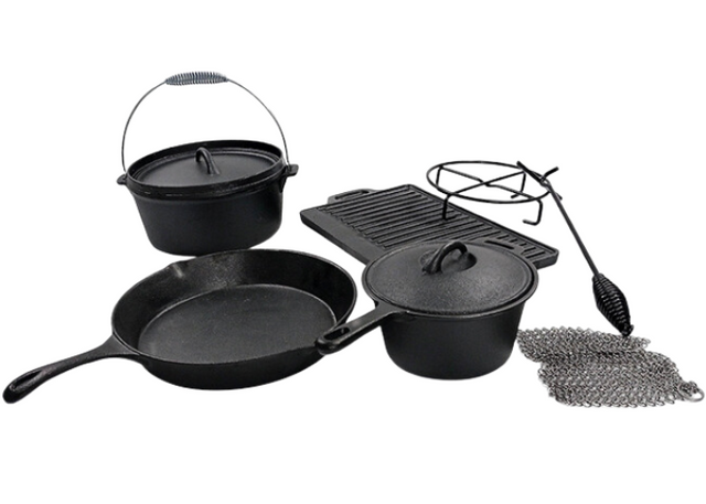 OEM Black Cast Iron Dutch Oven for Camping Cookware set 