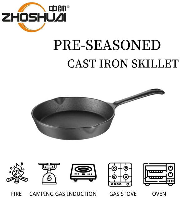 20cm Non-stick Cast Iron Fry Pan Camping