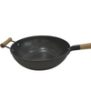 12" Diameter SGS Cast Iron Skillet Wok With Wooden Handle