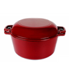 5.1Qt 2 In 1 Red Enamel Cast Iron Dutch Oven