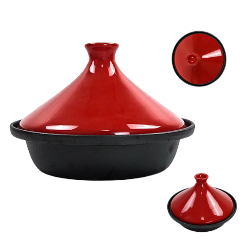 Enameled Cast Iron Round Tajine Cooking Pot with Lid