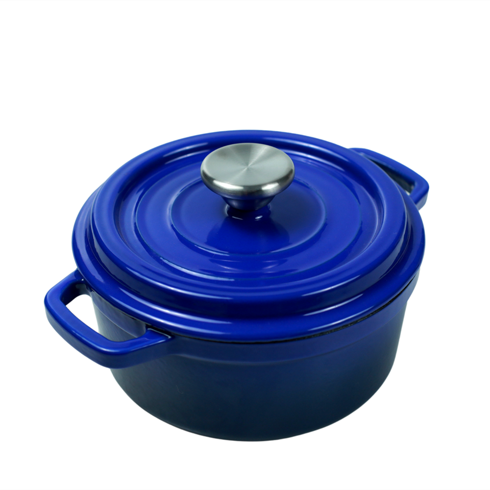 Red Round Enamel Cast Iron Casserole 