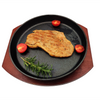 Nonstick Pre-seasoned Cast Iron Steak Frying Pan with Woodbase