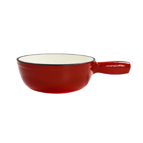 21cm Enamel Cast Iron Cheese Fondue Pot with Handle