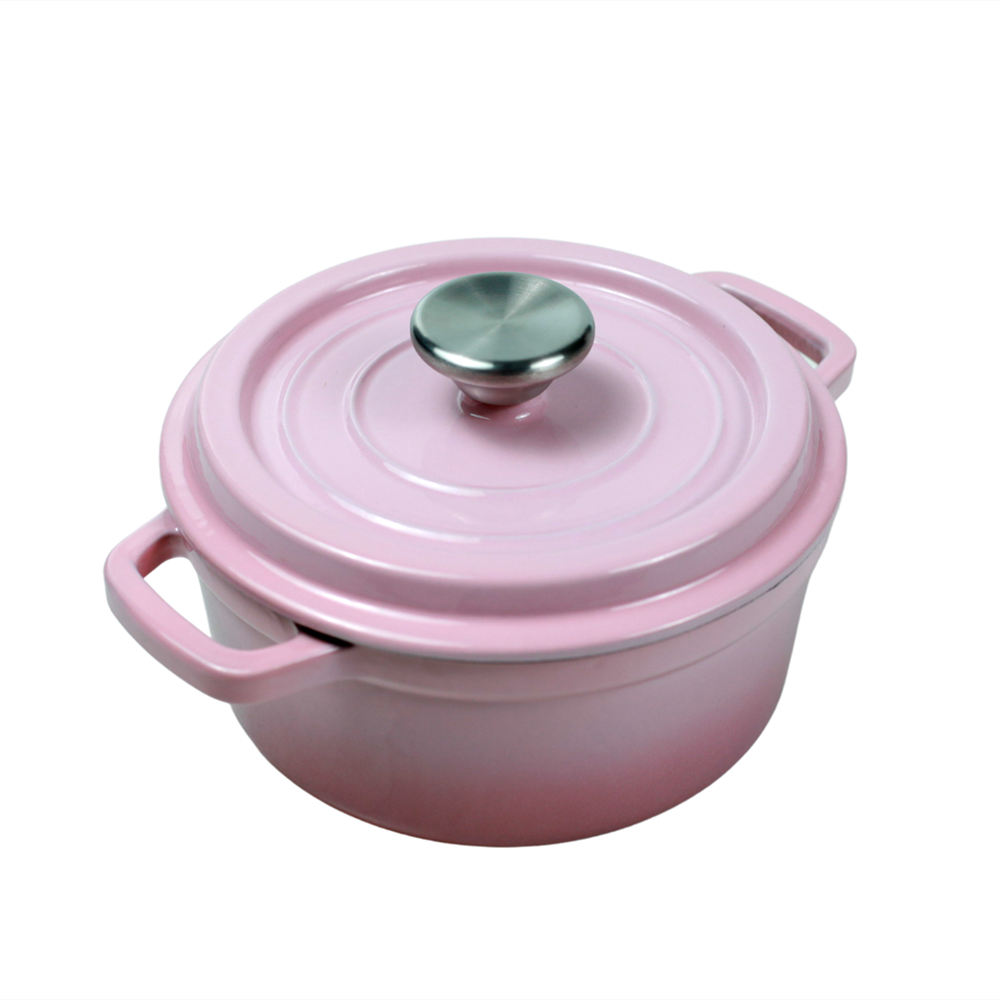 Red Round Enamel Cast Iron Casserole 