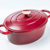 Red Enameled Oval Baking 4.5 Quart Cast Iron Cocotte
