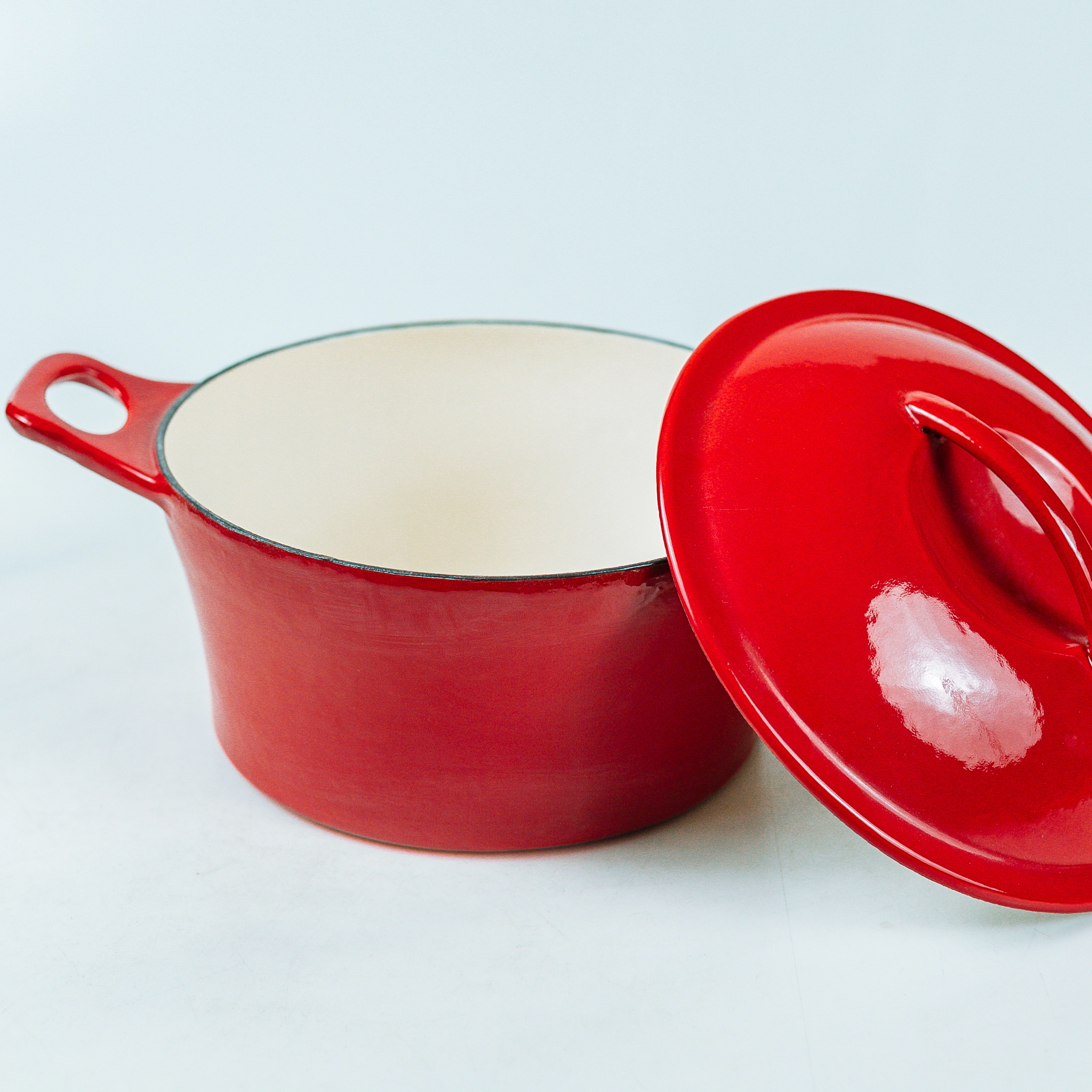 Non Stick Red Round Pot Roast Cast Iron Dutch Oven