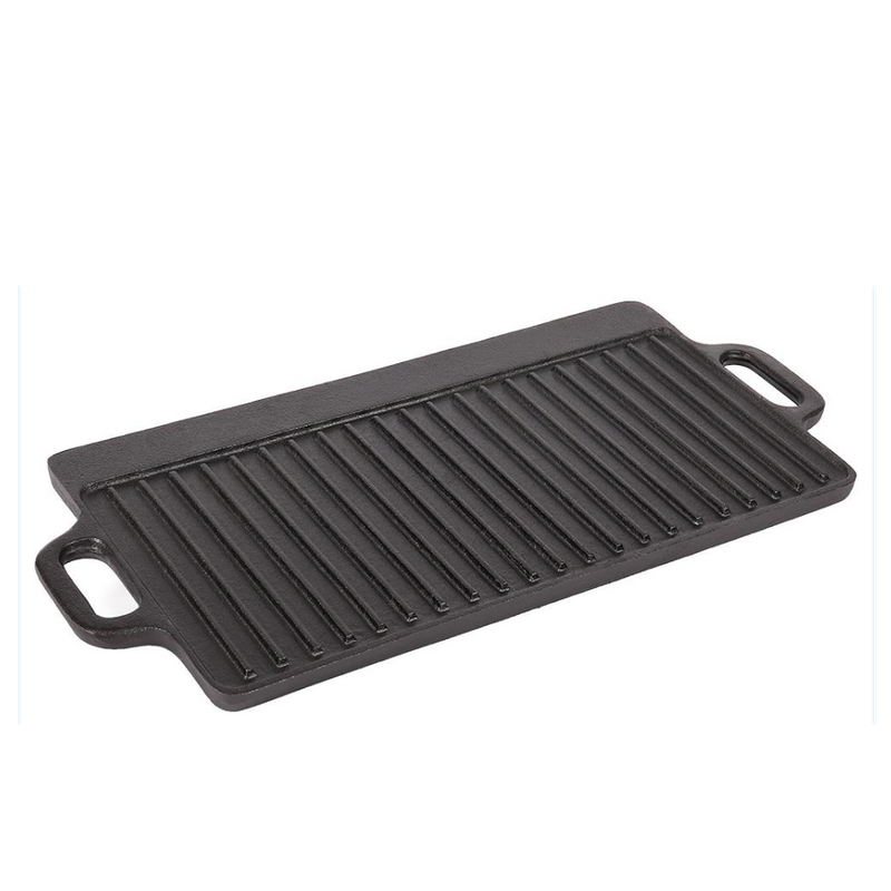 Outdoor Black 18 Inch Cooking Rectangle Cast Iron Griddle Pan