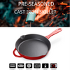 Enameled Cast Iron Shallow 10Inch Fry Pan & Skillet