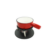 Red Enamel Cast Iron Cheese Fondue Pot Set