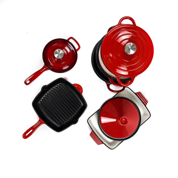 OEM Enameled Cast Iron Cookware 7 Pieces Set