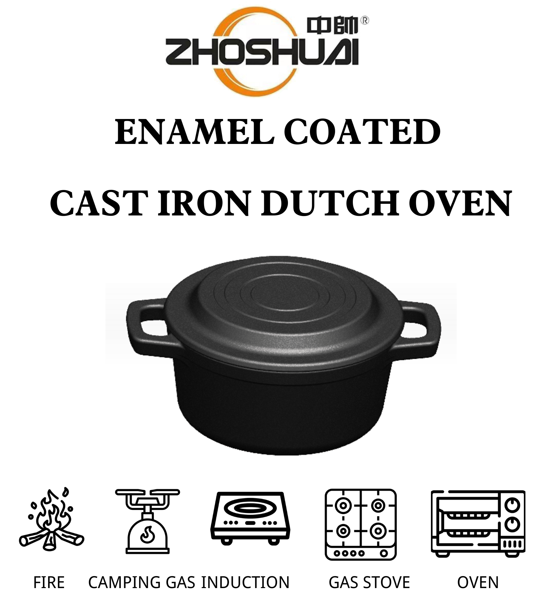 Outdoor 0.21Qt Round Cast Iron Dutch Oven for Camping