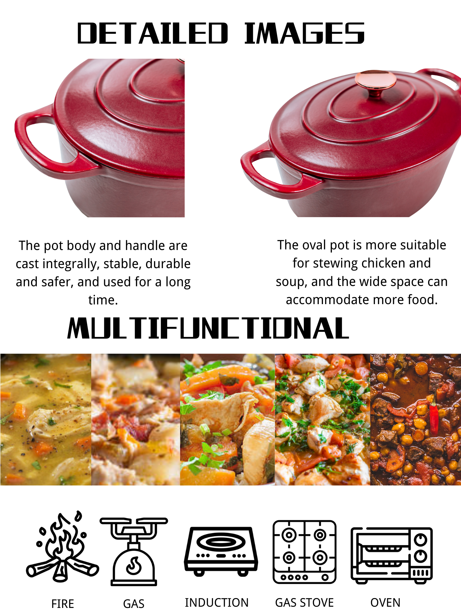 red enamel coating cast iron casserole for stewing