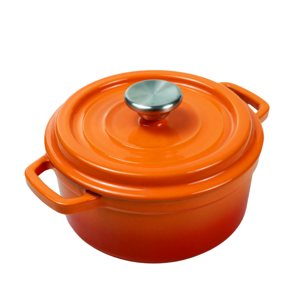 Red Round Enamel Cast Iron Casserole 