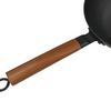 12" Diameter SGS Cast Iron Skillet Wok With Wooden Handle