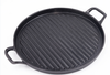 Black Pre-seasoned 11Inch Cast Iron Grill Pan with Double Handles