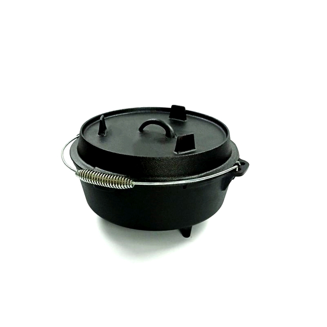 Camping Outdoor 7Qt Cast Iron Dutch Oven with legs